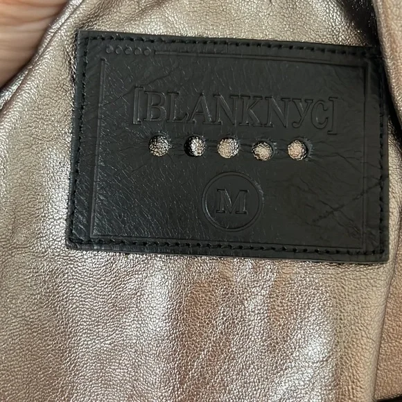 Blanc NYC Faux leather pewter Moto jacket - Picture 5 of 6